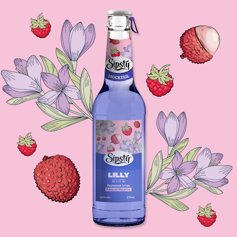 bouteille mocktail Sipsty Lilly illustrations fruits